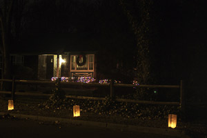 The house with luminaries in front