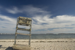 Empty lifeguard’s chair