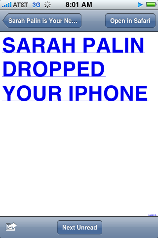 Sarah Palin dropped your new iPhone